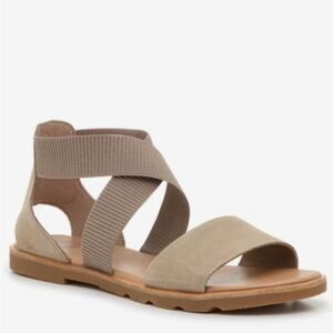 Sorel Ella III taupe suede sandals 7.5